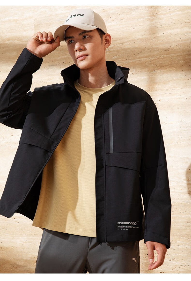 安踏(anta)运动外套男女秋冬季防风风衣夹克梭织运动休闲宽松冲锋硬壳