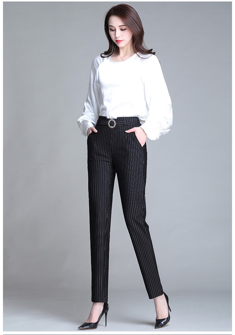 dgpz百搭休闲裤女大码哈伦裤ol职业通勤西裤免烫抗皱休闲长裤nry2005