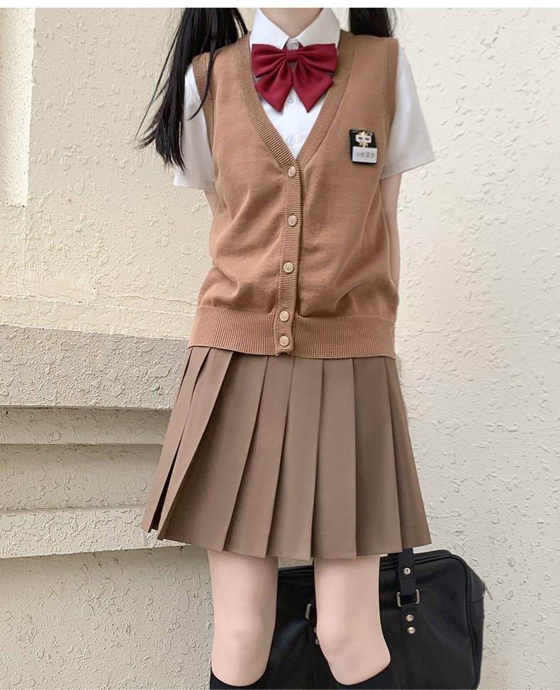 女无内衬夏季夏款jk裙子咖色半身裙卡其色jk短裙 咖啡色】裙长38cm s