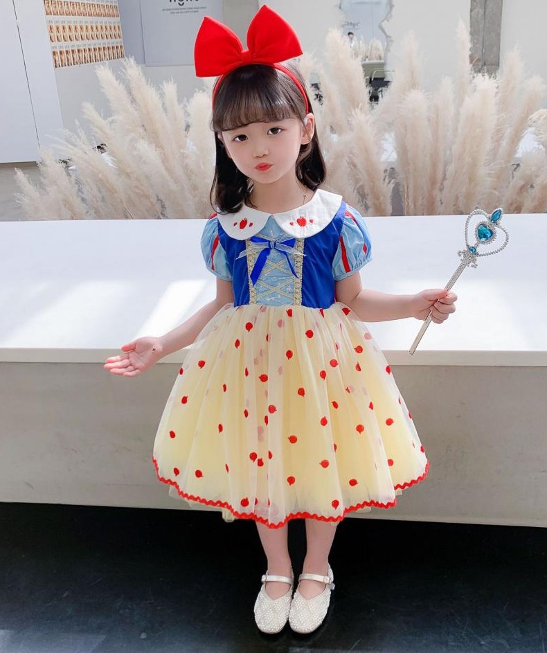 中二班儿童白雪公主连衣裙女童公主裙白雪公主礼服裙万圣节表演服