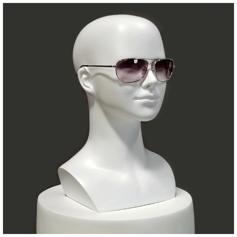 天使丝丝头模道具玻璃钢模特头vr眼镜帽子饰品假人头模型男女t06亮白