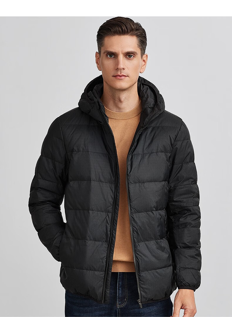 男士 立领 深蓝 外套防钻绒防风衣男装 102 100a 七匹狼羽绒服男轻薄