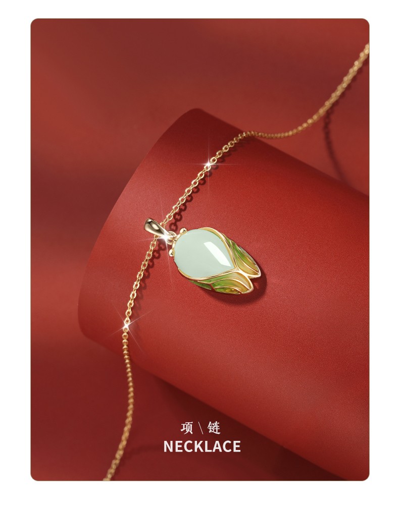 劳拉图和田玉金蝉手链女银一鸣惊人考试金榜题名七夕情人节礼物生日