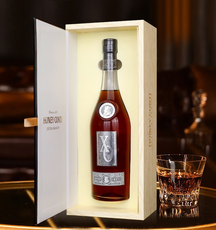 霍尼康帝法国原瓶进口洋酒xo白兰地40度洋酒礼盒装聚会送礼拉麦龙欢庆