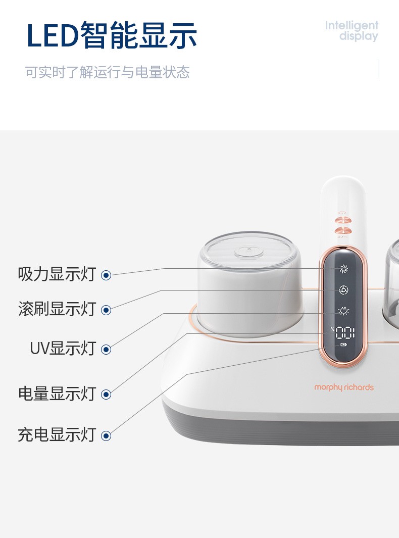 88560-摩飞电器 除螨仪手持无线 家用床上拍打除螨虫仪 紫外线杀菌小型吸尘除螨机器 MR3100-详情图