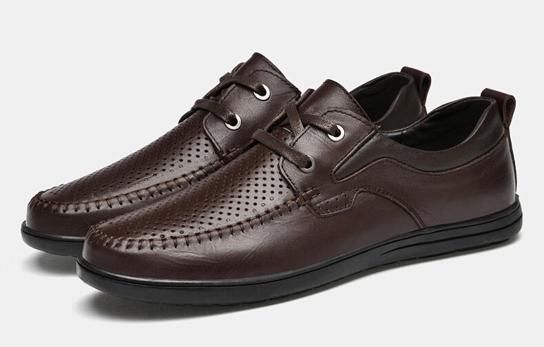 金迈王百搭皮鞋男真皮商务正装头层牛皮纯牛皮软皮中年人系带休闲鞋男