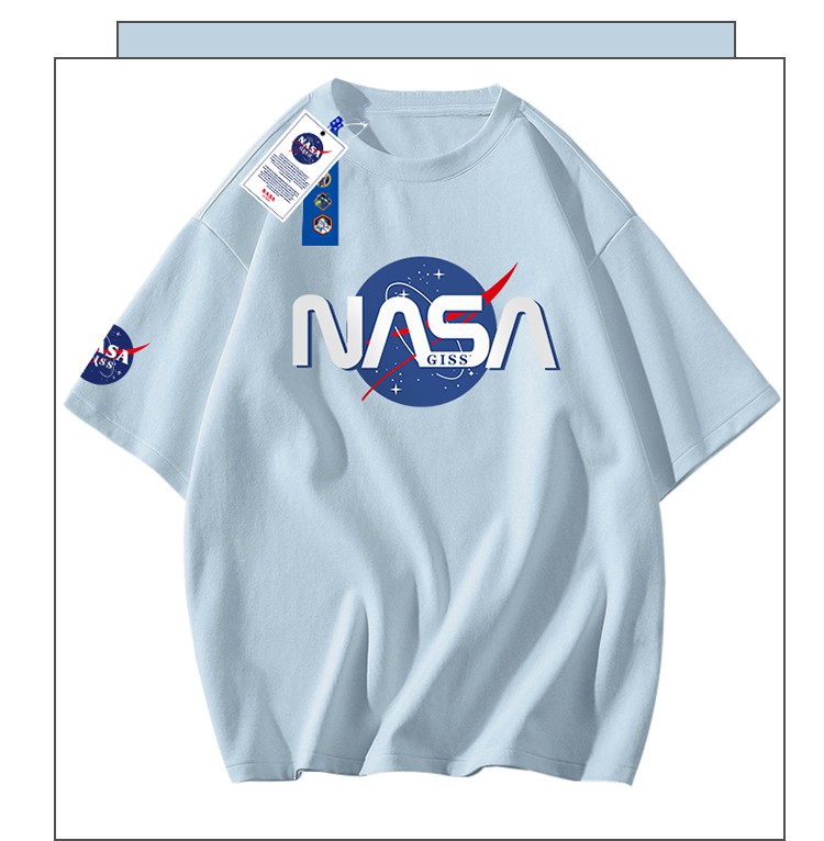nasa联名小熊宇航员纯棉短袖t恤男男士上衣宽松百搭ins潮牌t恤男短袖