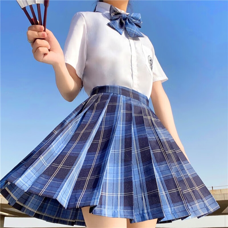 莉纱芙特jk制服全套少女格裙夏季不规则半身裙女春秋天学生校服包臀