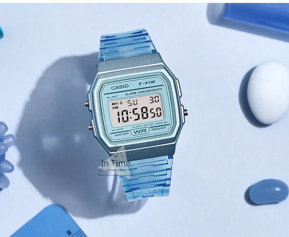 卡西欧(casio)小方表1989复古f91系列学生防水石英表 f-91wm-3a【图片