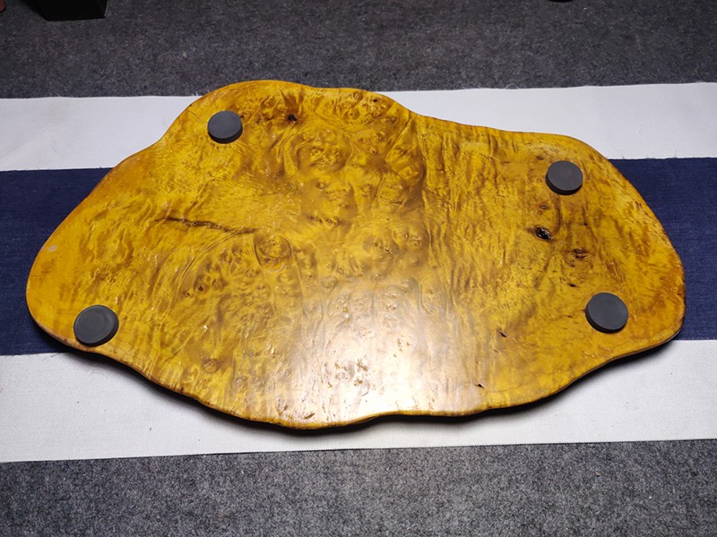 侯庭 缅甸黄金樟茶盘实木现货原木树根整块根雕茶海 60* 35* 4cm