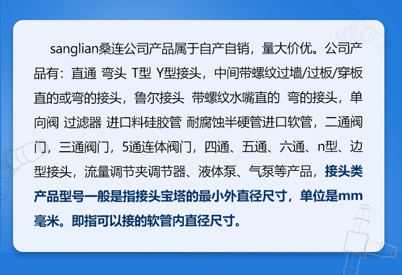 sanglian英制直通卡穿板接头塑料软管接头水族配件过墙过板胶管接头