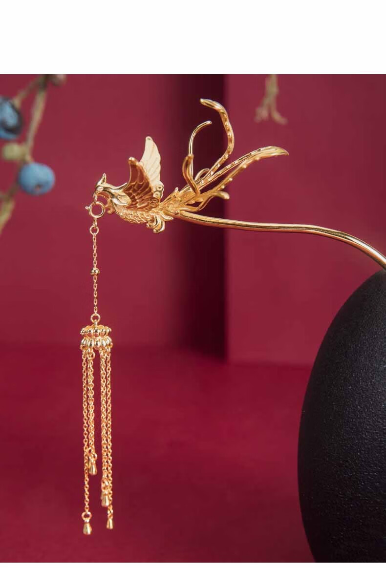 卡玛伦奢侈品牌凤钗金凤凰发簪女古风汉服旗袍高端头饰盘发步摇发钗