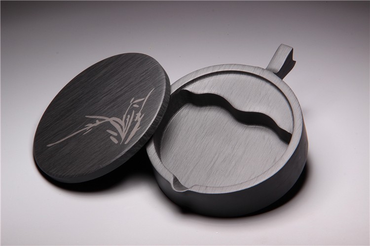 木之盛砚台多功能墨池墨海砚台带盖鱼形实用文房四宝学生砚天然原石