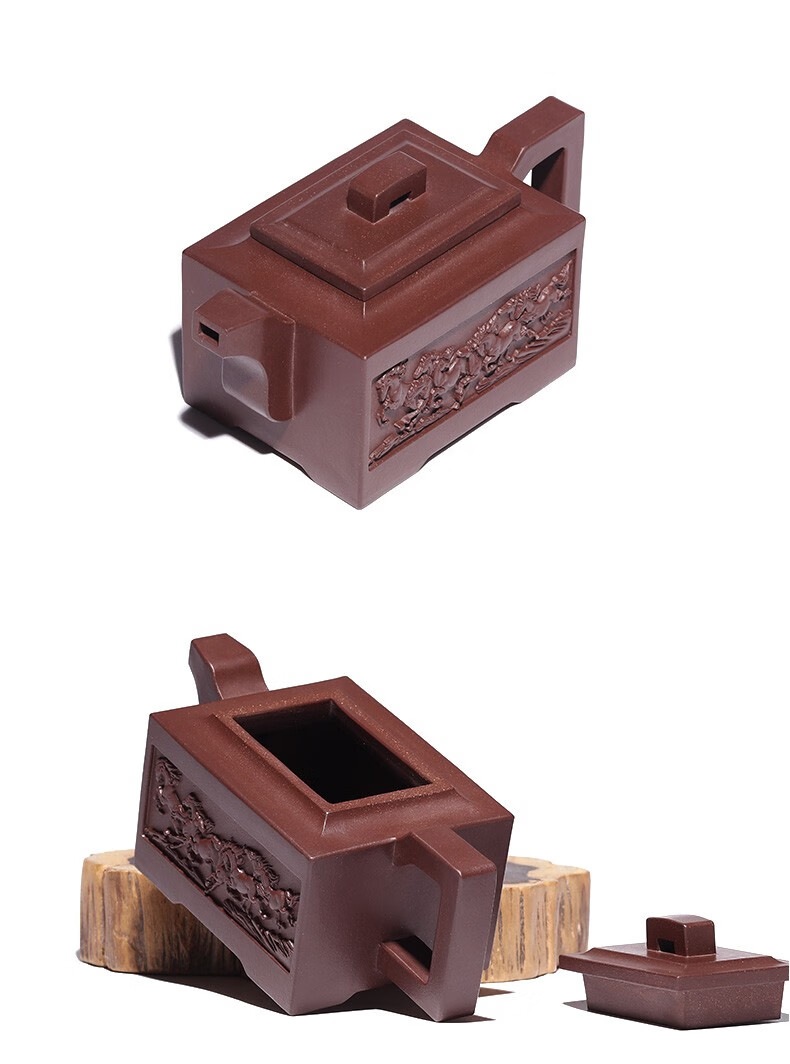 圣物志宜兴名家纯手工方形紫砂壶四方紫砂茶壶单壶家用茶具全手工方壶