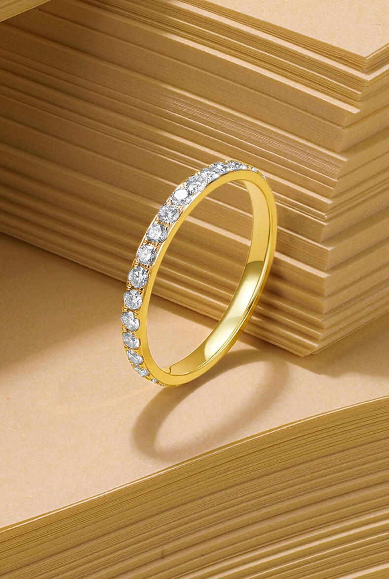 tsl谢瑞麟18k金钻石戒指排戒圆形排钻指环女款彩金钻戒求婚订婚礼物bc