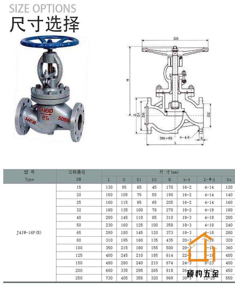 j41h16c铸钢法兰截止阀高温蒸汽阀dn15202532405065铸钢走水dn20