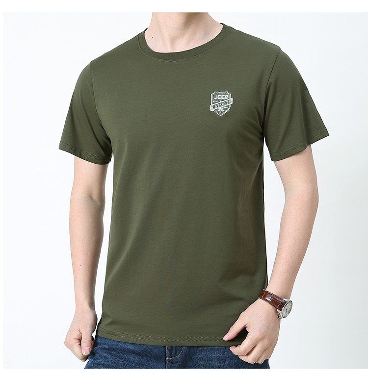 jeep吉普短袖t恤男夏天新款宽松短袖男男士t桖男装半袖上衣打底衫黑色