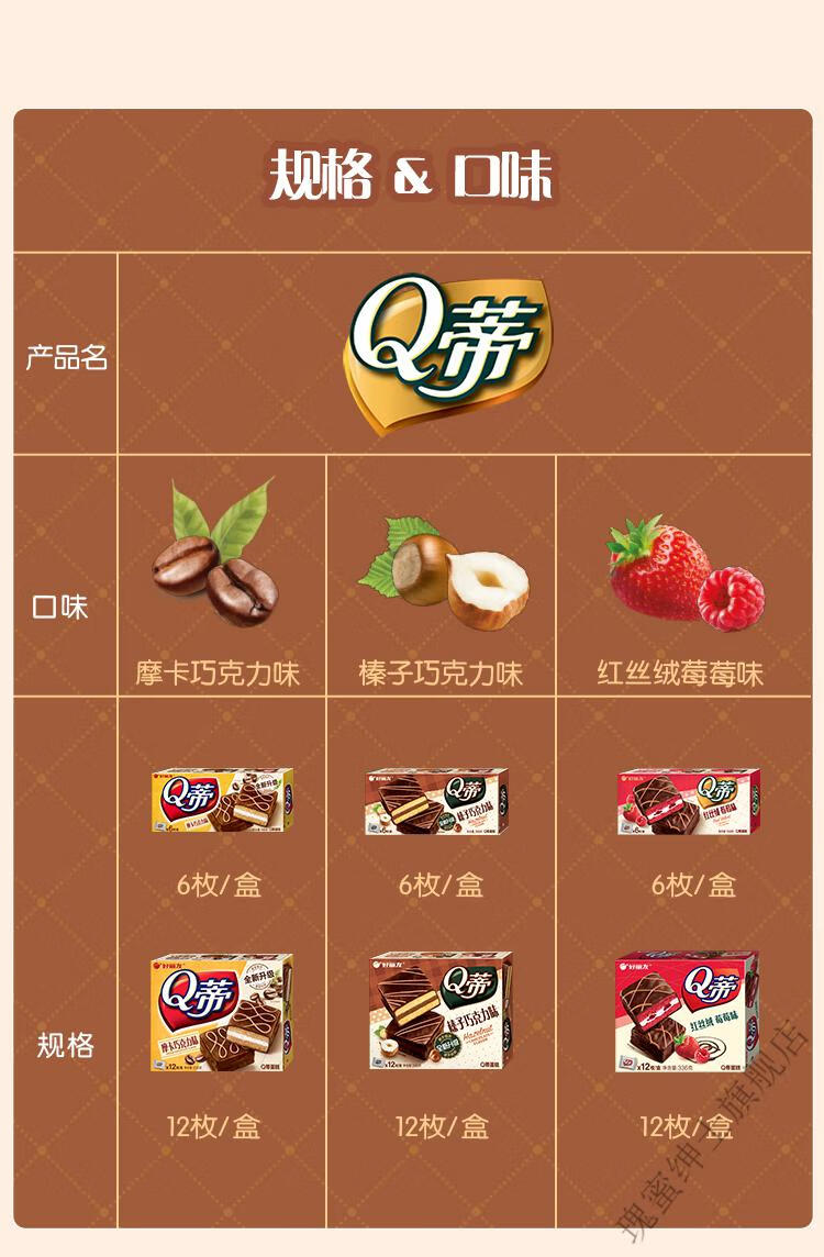 好丽友(orion) q蒂红丝绒榛子摩卡巧克力味12*2 24枚盒装整箱代餐营养