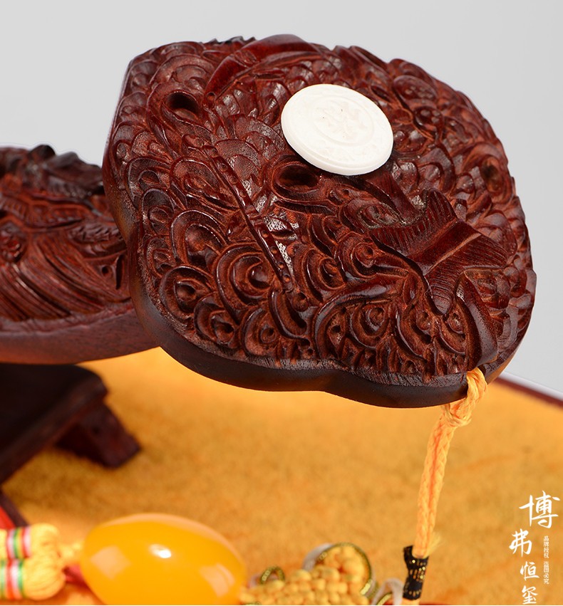 红木实木雕刻工艺品家居饰客厅装饰品乔迁开业礼品血檀木如意509585cm