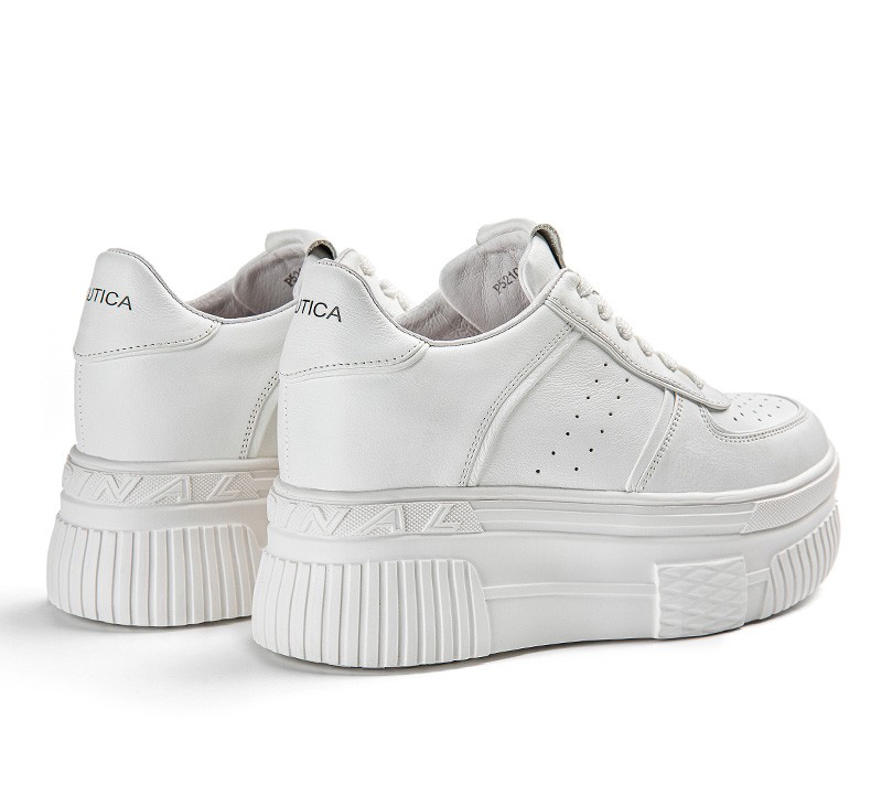 诺帝卡(nautica)女鞋新品休闲鞋女纯色百搭鞋子女士小白鞋潮流 白色