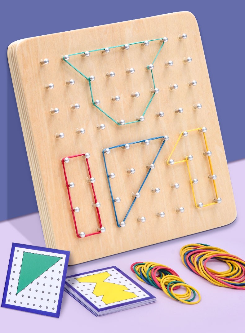 蒙氏教具几何钉板教具数学多功能学生用钉子板二年级图形玩具教学大号