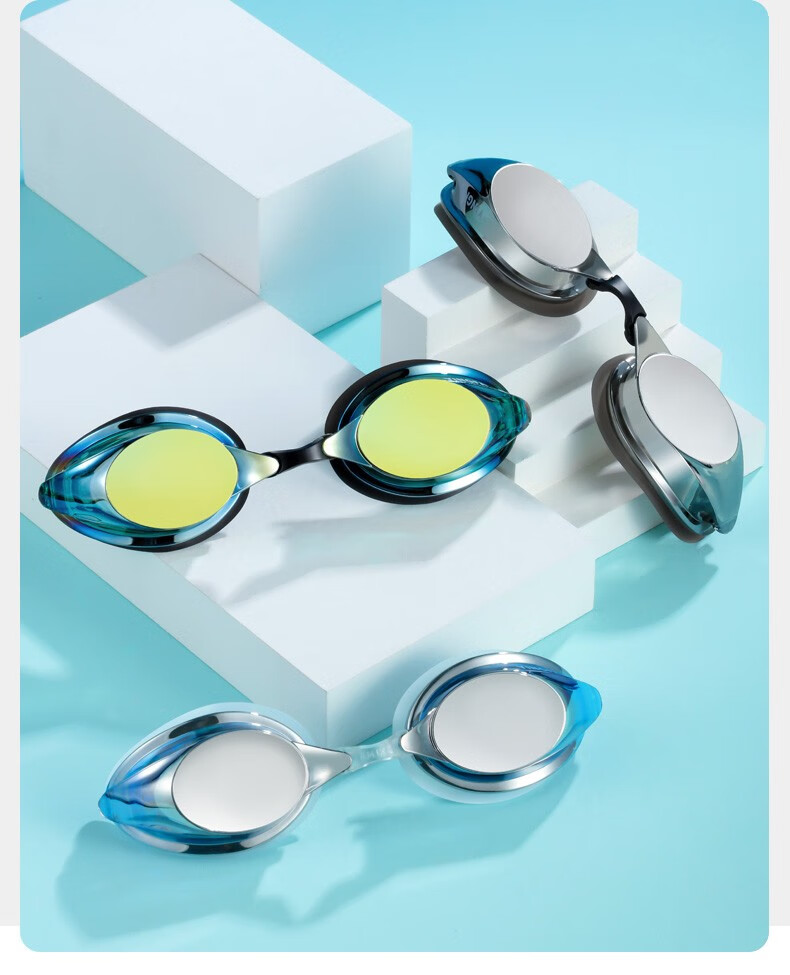 英发泳镜防水防雾高清镀膜男女潜水装备儿童小框专业竞速游泳眼镜泳帽