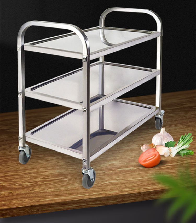 恩索曦304不锈钢餐车推车酒店送餐车多层收碗车收餐车上菜推餐车调料