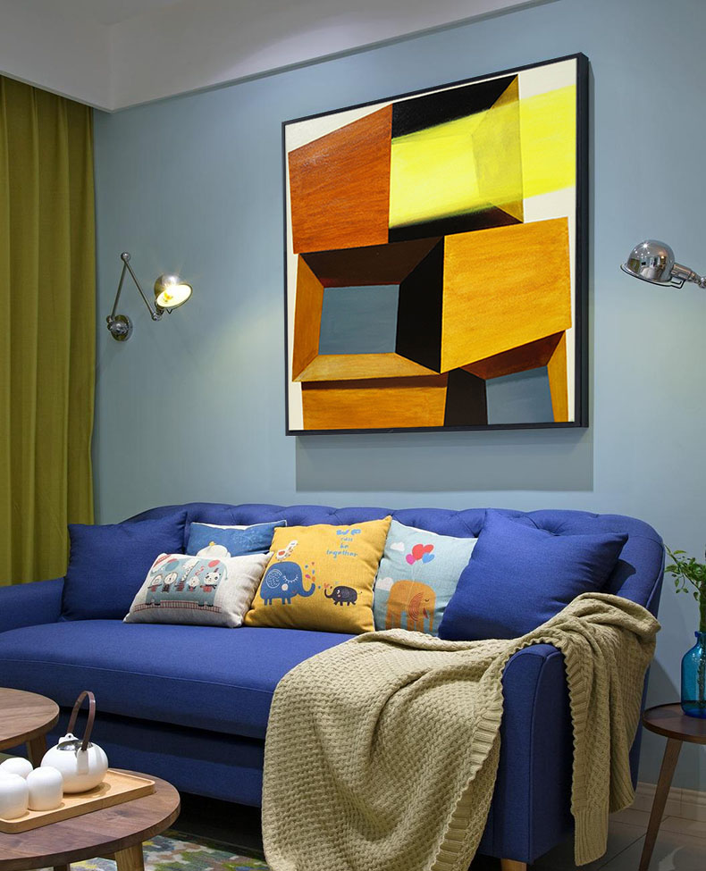 众画世界之窗艺术画几何抽象客厅画餐厅墙上挂画配电箱画饭厅画卧室