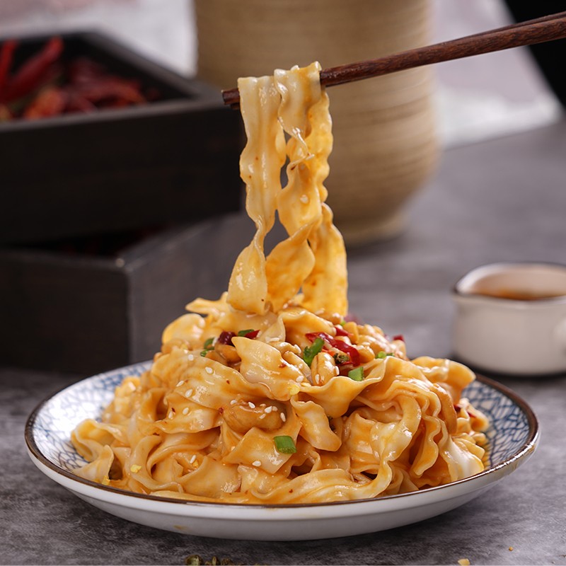 阿宽椒麻拌面网红油泼葱油拌面宽面干面皮刀削面方便速食夜宵 葱油