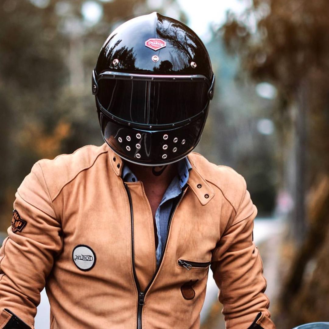 ruby复古头盔亚洲版大头围哈雷进口碳纤维材料赛车骑行摩旅摩托机车可