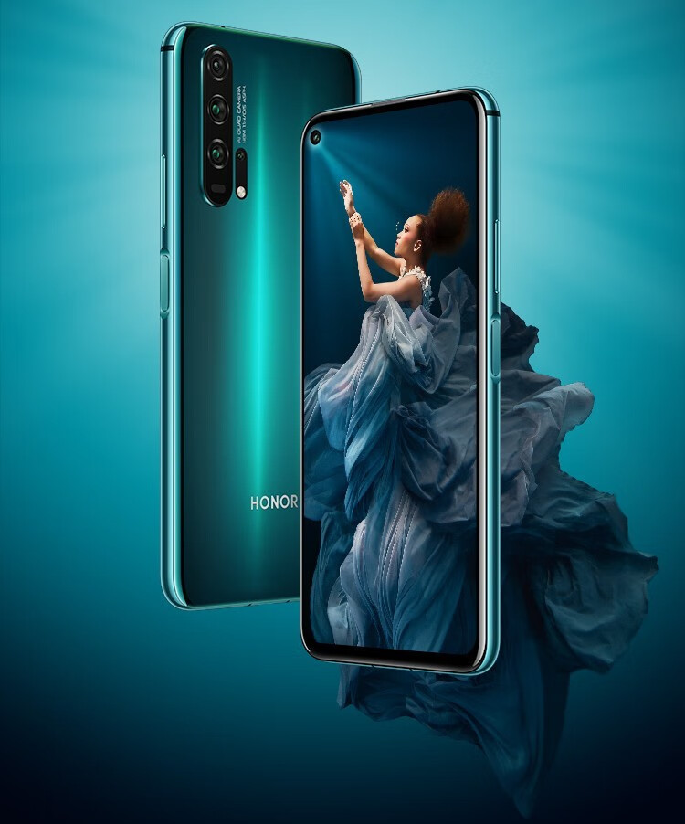 荣耀(honor) 荣耀20pro 麒麟980芯片 全面屏智能手机 蓝水翡翠 8gb
