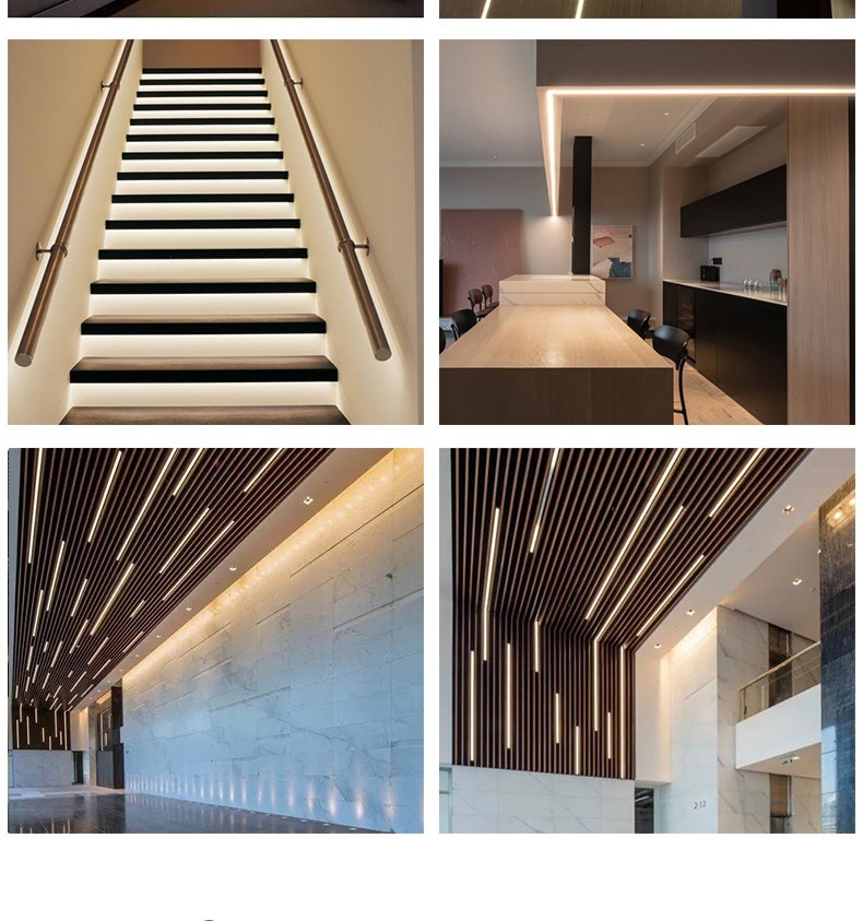 光巨量吊顶led线型灯嵌入式灯槽白色线性灯暗藏天花线形灯黑色线条