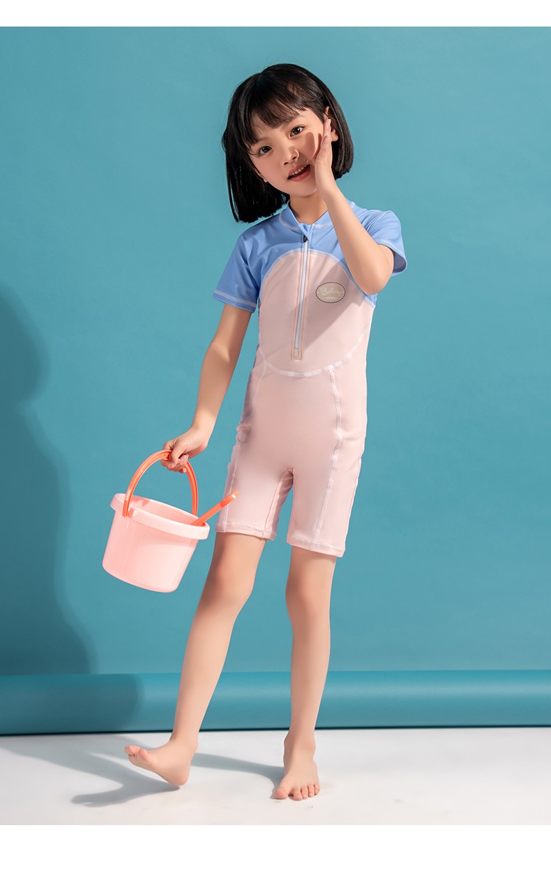 瑜品佳儿童泳衣女专业连体游泳训练专用专业yy220165粉色儿童泳衣12码