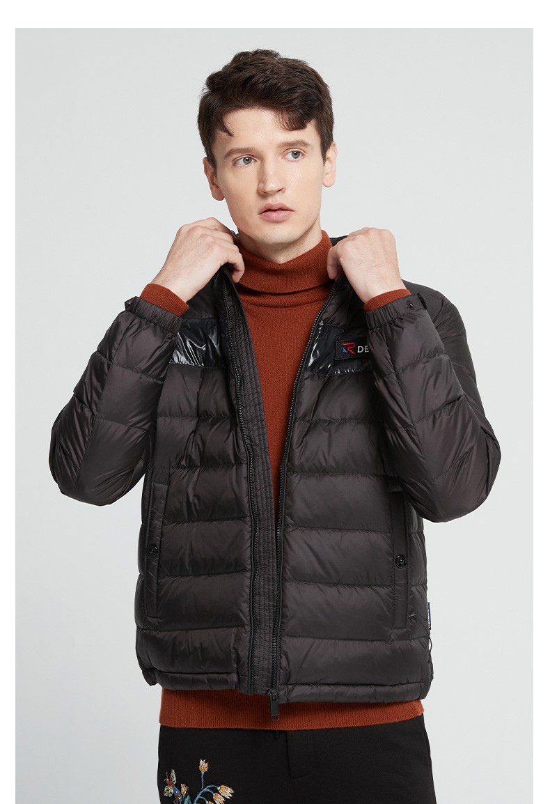 澳林丹顿(orrdt)羽绒服 奢侈品男装秋冬 90%白鸭绒胸章刺绣时尚休闲
