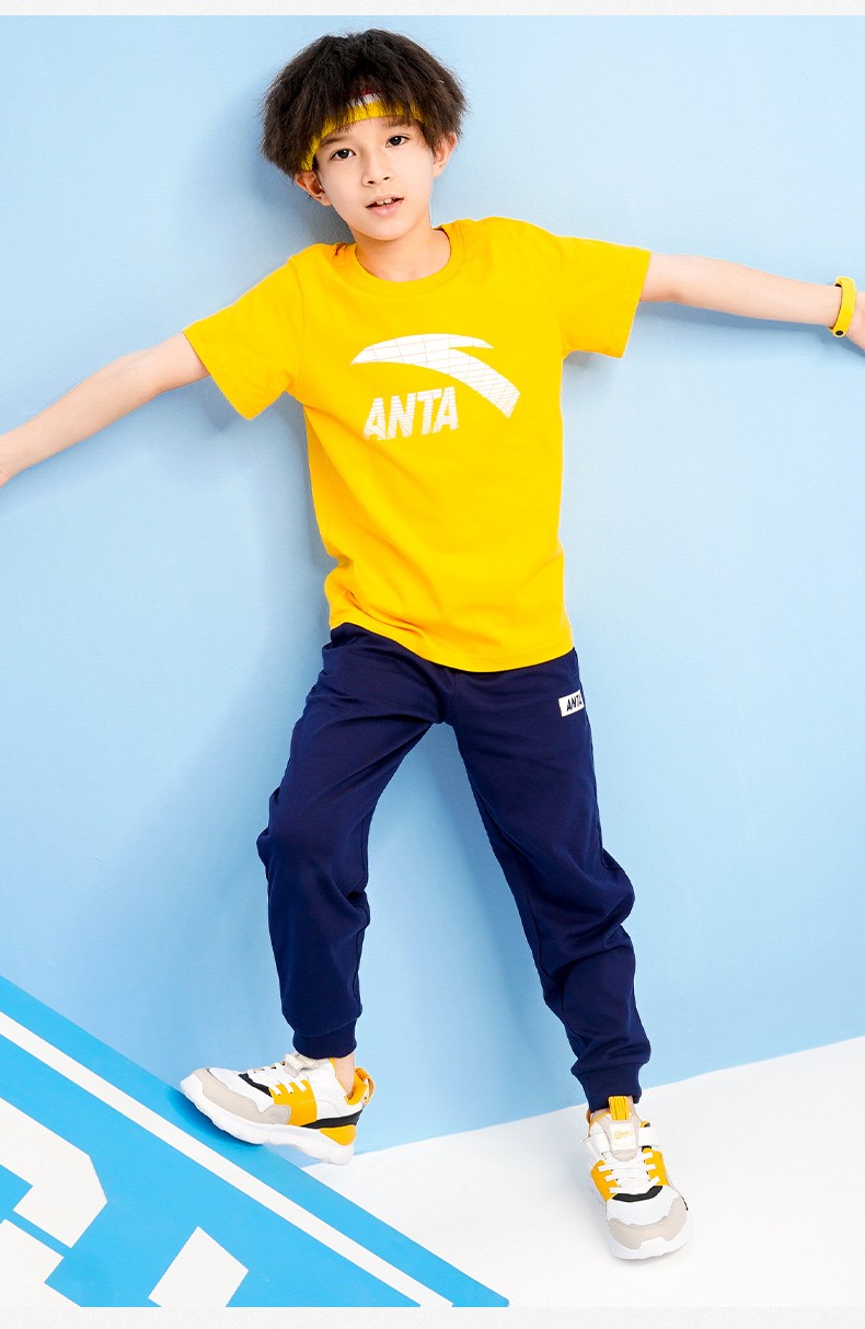 安踏儿童装纯色运动休闲长裤男大童春秋季新款轻薄蚊帐裤休闲裤子中小