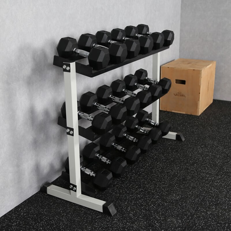 rising锐思商用pu哑铃六角哑铃男士家用固定哑铃包胶套装初学35磅单只