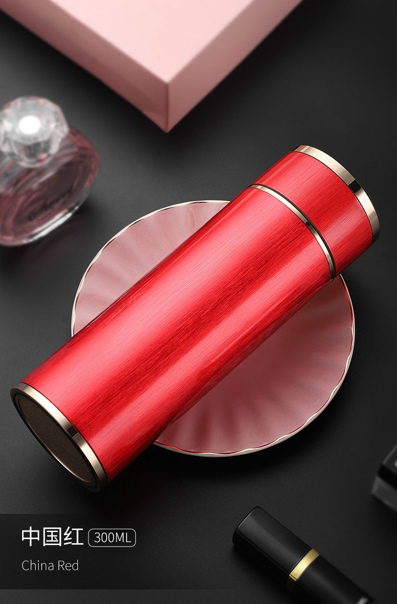 touchmiss保温杯男女士便携杯子雪花纯银内胆水杯茶水分离杯泡茶杯