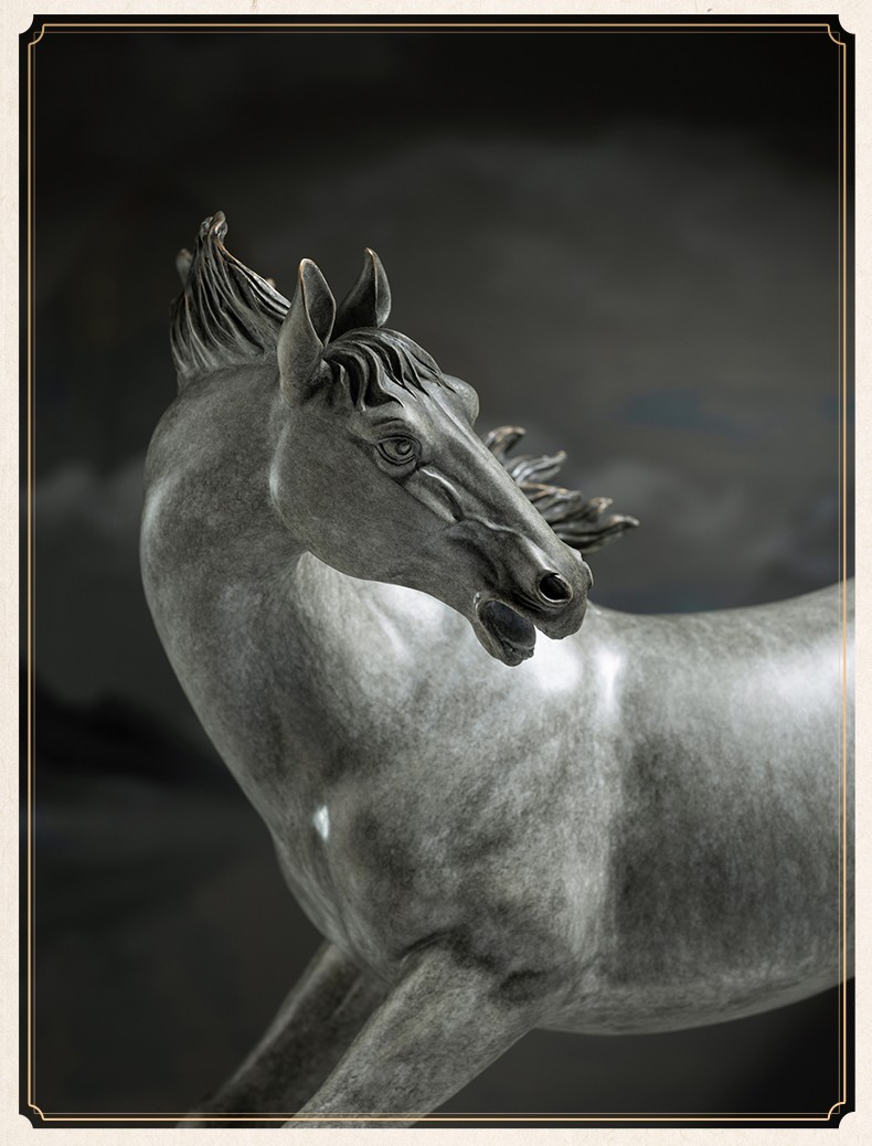 铜师傅 全铜摆件《大青马》家居饰品 铜工艺品马 礼品 办公桌玄关柜多