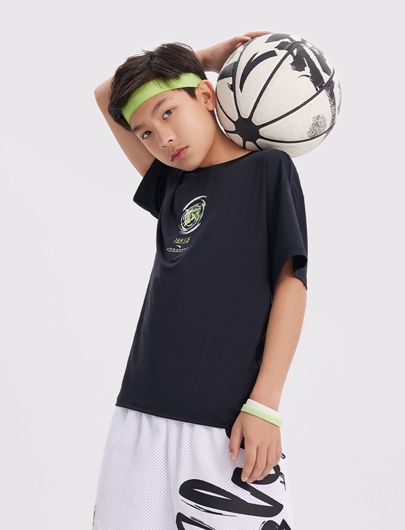 儿童装男童t恤2022年夏季新款要疯篮潮舒适儿童t恤6-16岁大童学生短袖