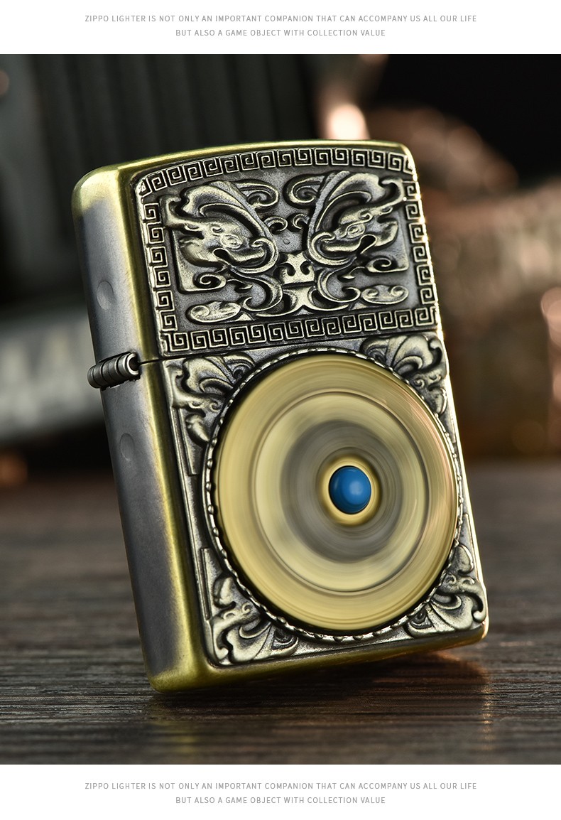 zippo打火机正版美国原装正品时来运转贴章四象官方男士送礼煤油防风