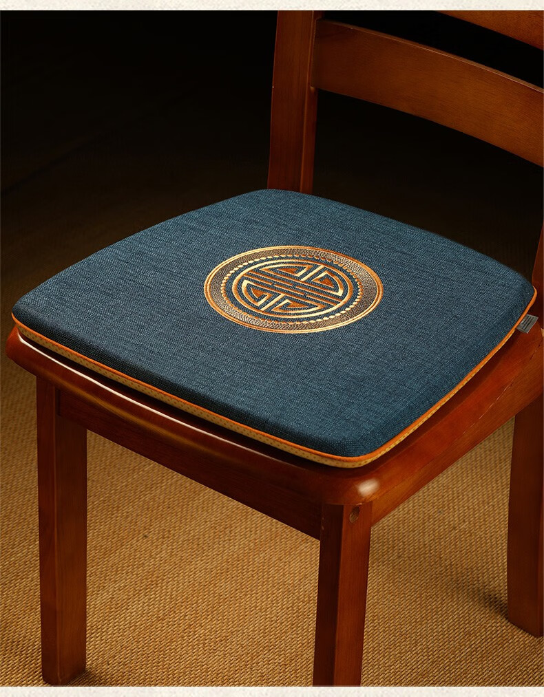巢品新中式餐桌椅垫坐垫家用圆桌餐椅梯形垫子定制马蹄垫高档防滑座垫