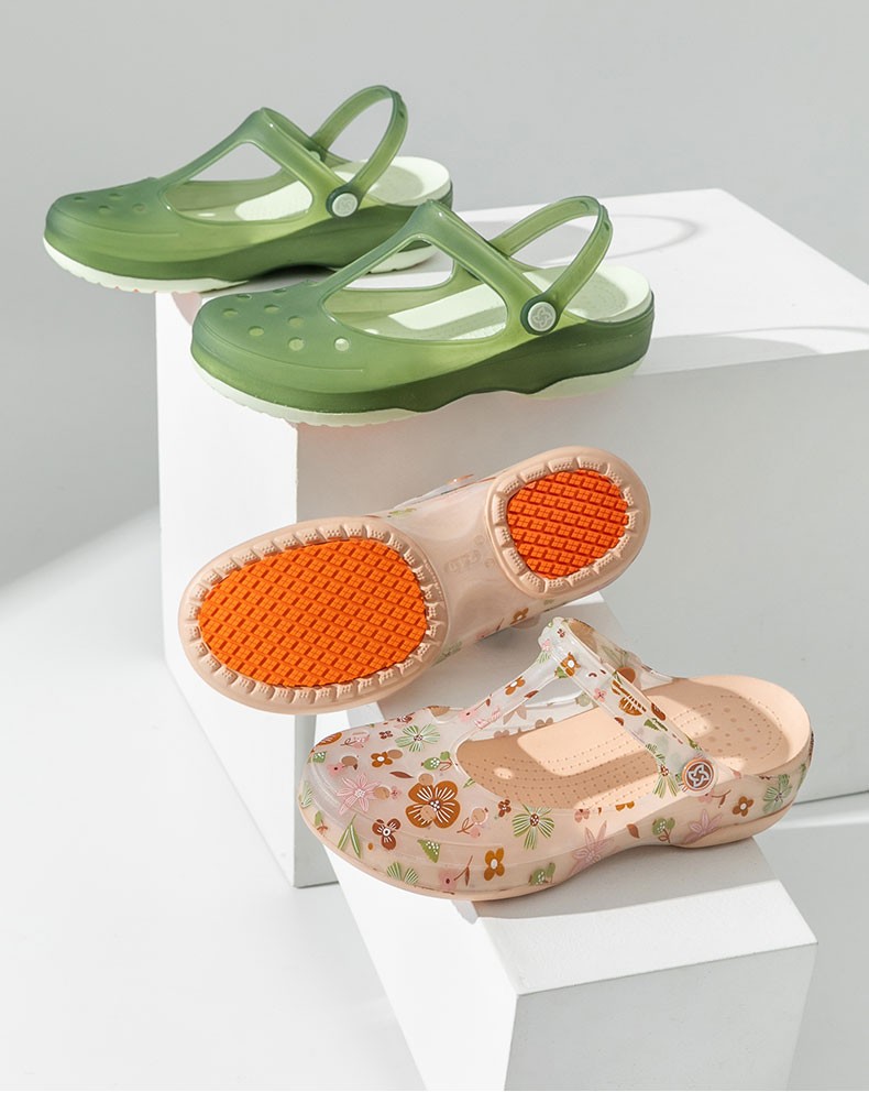 veblen维布伦厚底洞洞鞋女耐磨夏季新款室内户外两穿防滑沙滩鞋女轻便