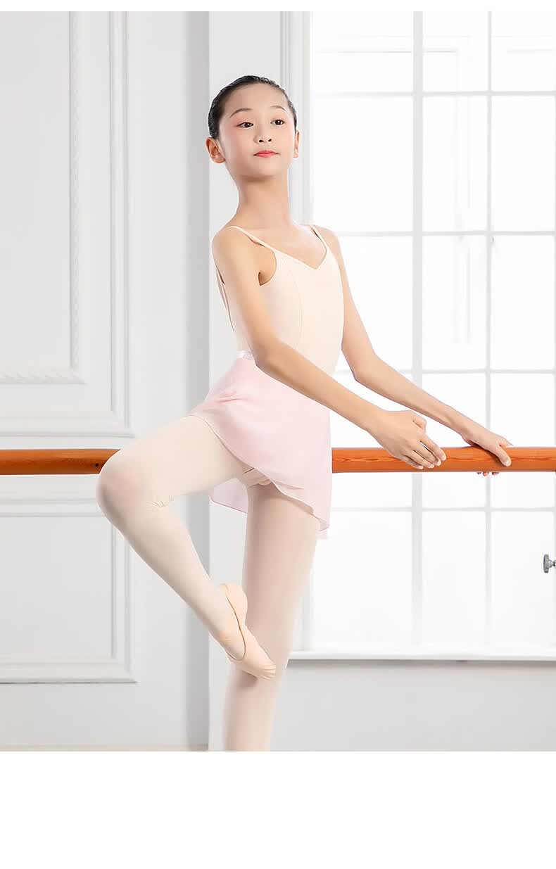 小茉莉儿童艺考吊带形体服女大童专业体操服芭蕾舞练功服舞蹈体服 雾