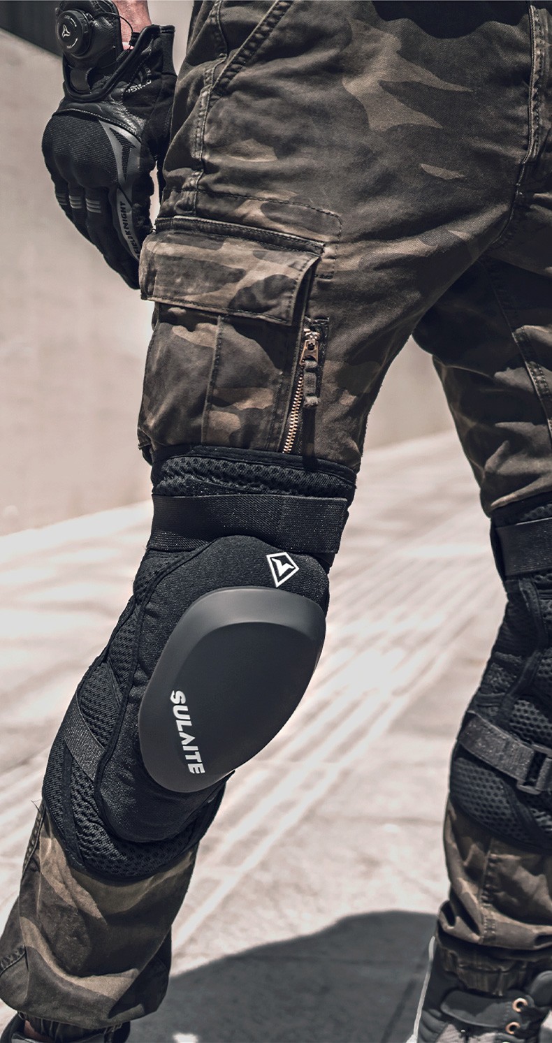 速莱特摩托车护膝护肘四件套男女夏季防摔压弯磨包护具赛道磨膝滑块