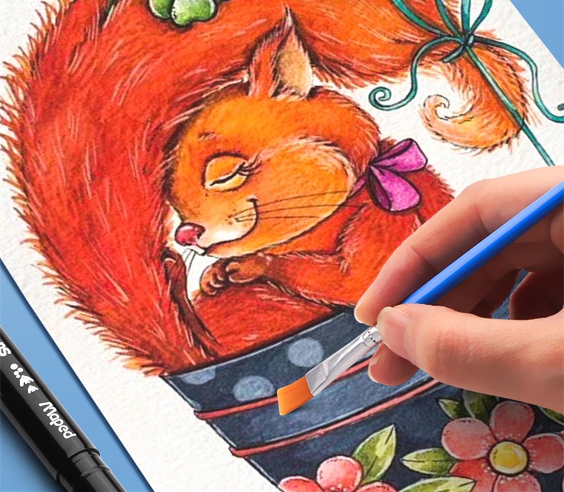 法国马培德炫彩棒油画棒儿童蜡笔安不脏手套装幼儿园水溶性24色可水洗