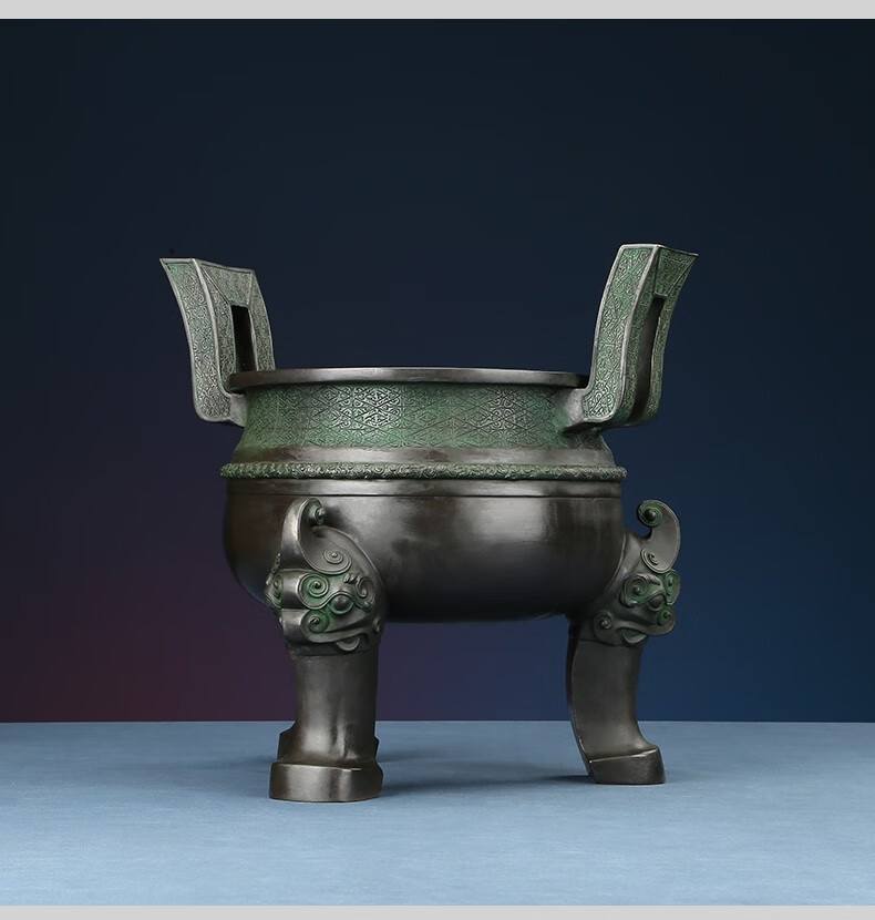 唐偆居纯全铜仿古楚大鼎摆件工艺品升迁礼物开业礼品老板办公室财位