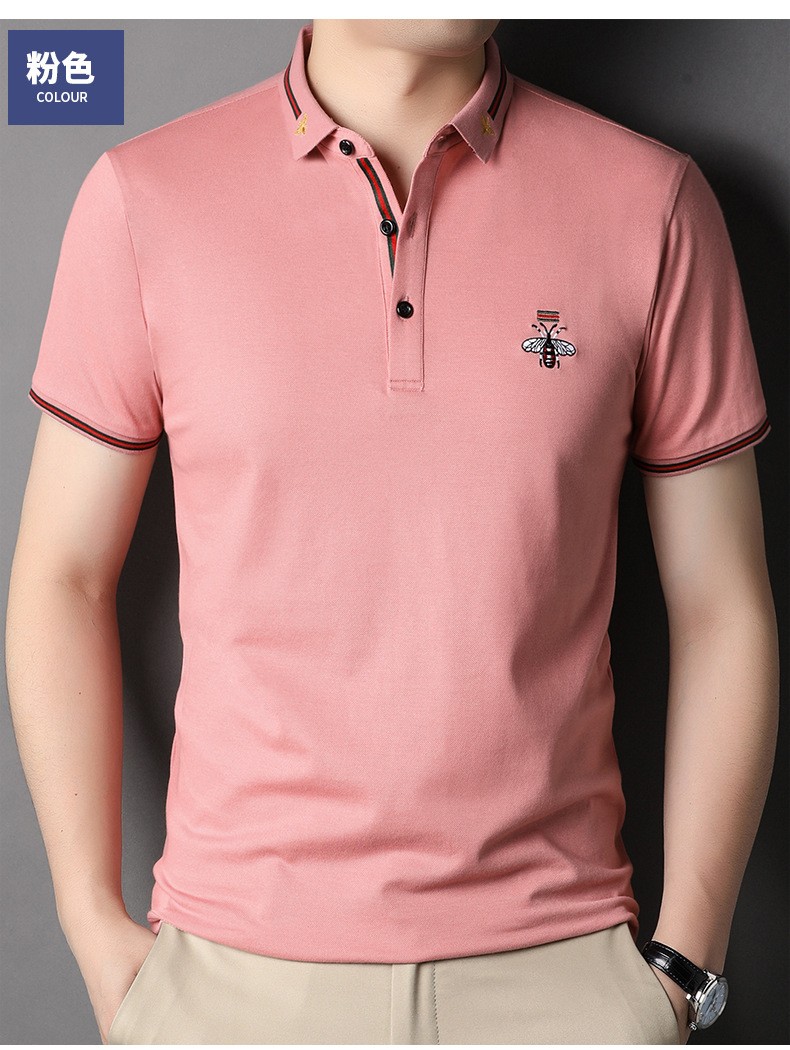 玛古芭高端奢侈品牌夏季短袖t恤男士polo领商务休闲丝光棉高档上衣