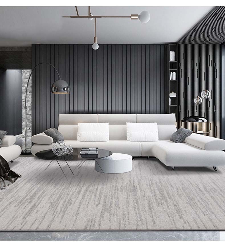 维辉轻奢品牌现代简约地毯北欧客厅沙发茶几毯卧室灰色床边线条家用毯