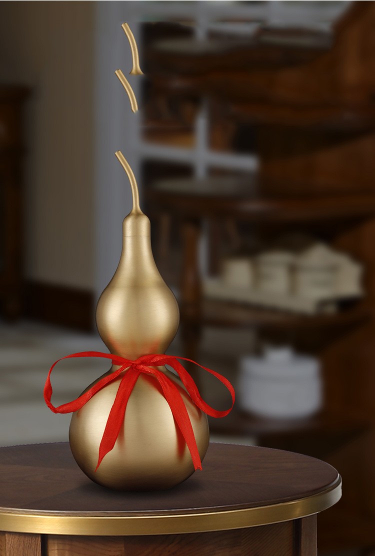 创古琪通铜葫芦纯铜葫芦风水摆件八卦挂件开口开盖空心乔迁新居家居