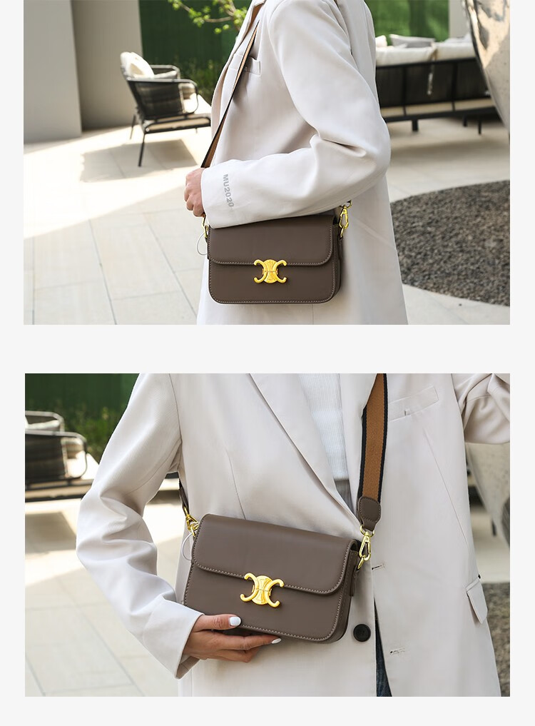 奢曼妮凯旋门包包新款潮时尚女包链条单肩斜挎包x0a棕色